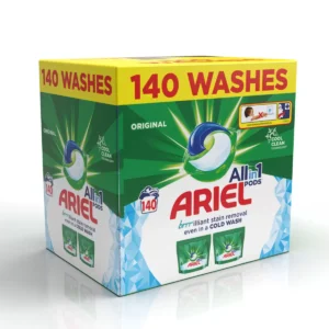 (Envío gratuito) Cápsulas Ariel All in One, 140 lavados